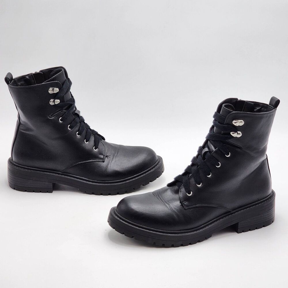 Madden Girl Alicee Black Mid-Calf Combat Boots Size 8.5 - Picture 4 of 10